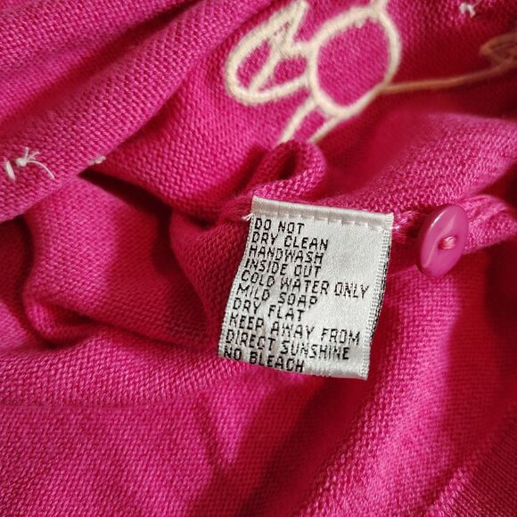 Vtg Jack B. Quick Bunny Rabbit Easter Eggs Cardigan Womens Bright Beaded Small P - Picture 7 of 9